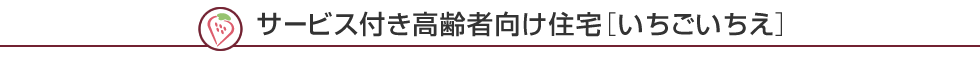 サービス付き高齢者向け住宅［いちごいちえ］