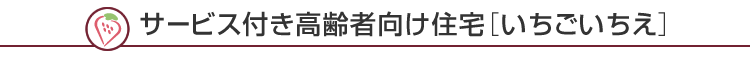 サービス付き高齢者向け住宅［いちごいちえ］