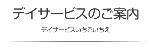 デイサービスのご案内　デイサービスいちごいちえ