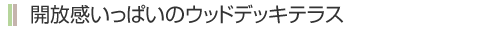 開放感いっぱいのウッドデッキテラス