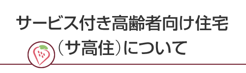 サービス付き高齢者向け住宅（サ高住）について