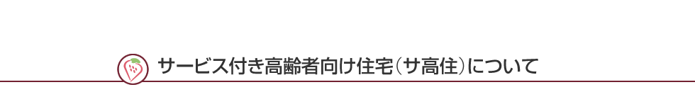 サービス付き高齢者向け住宅（サ高住）について