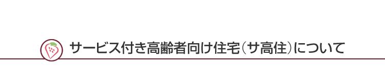 サービス付き高齢者向け住宅（サ高住）について